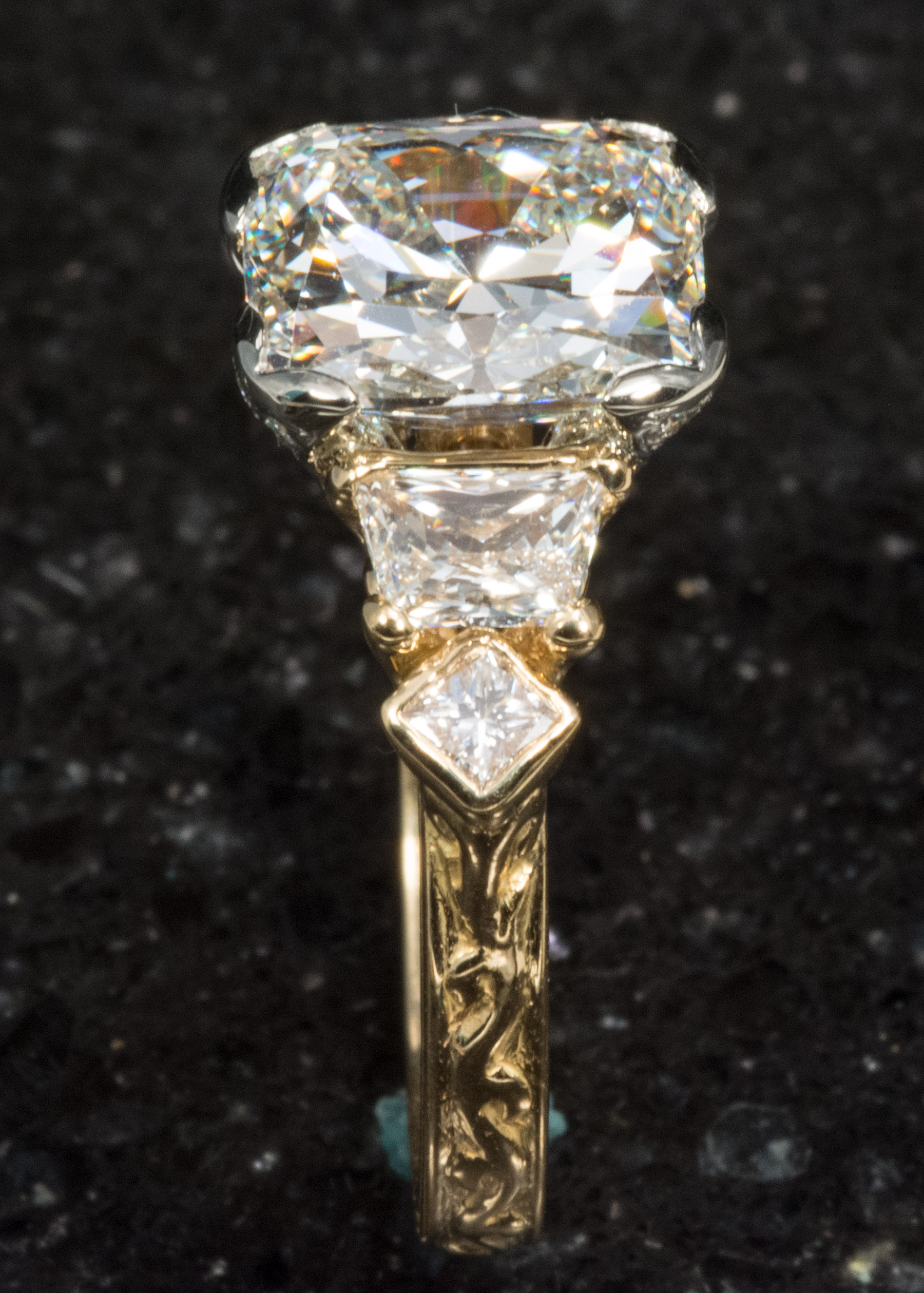 Hunt Country Jewelers Diamond in 18K Yellow Gold Ring with Diamond Accents