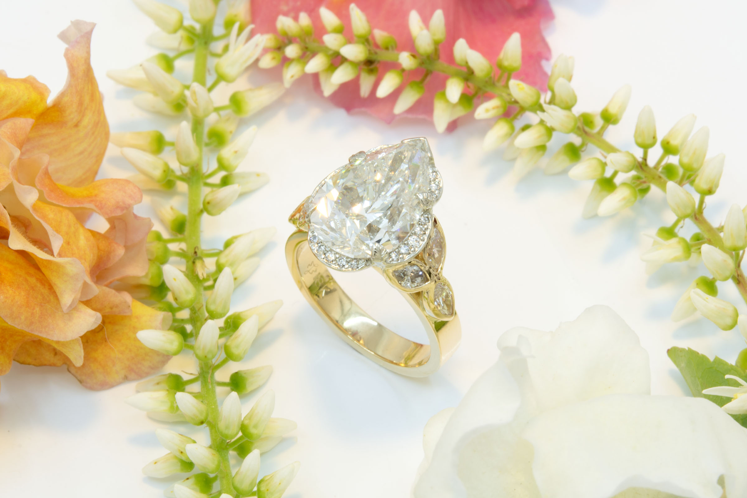 Pear Shaped Diamond Engagement Ring