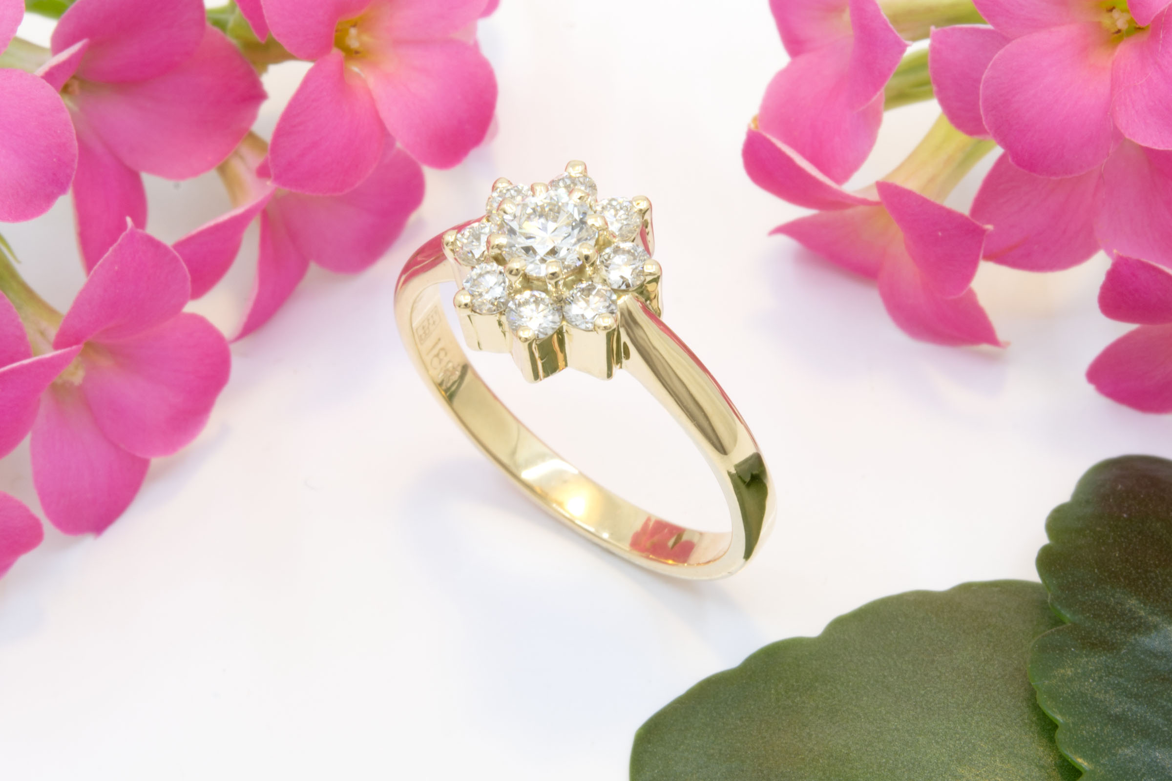 Diamond Cluster Ring in Yellow Gold