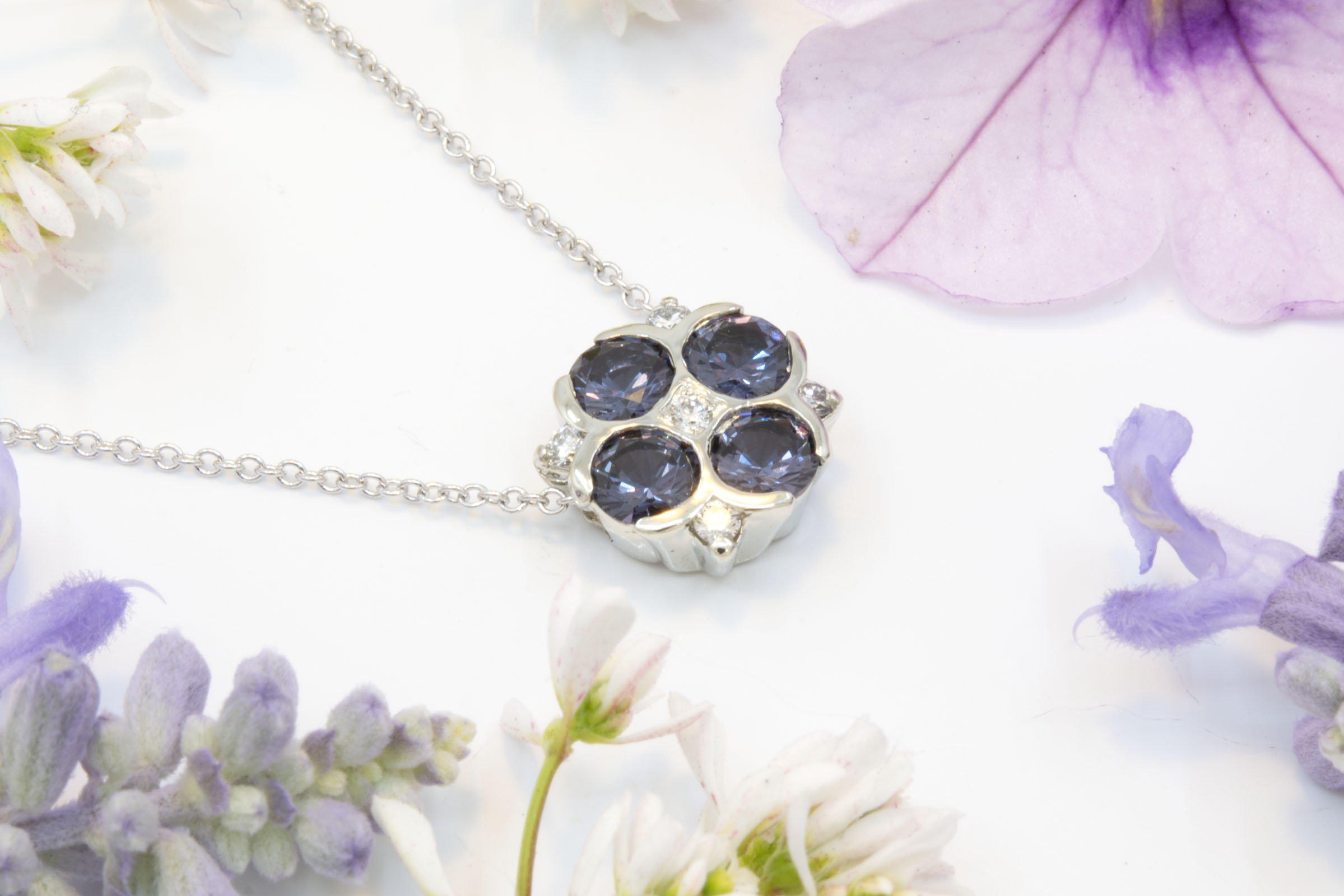 Color Change Garnet Cluster Pendant