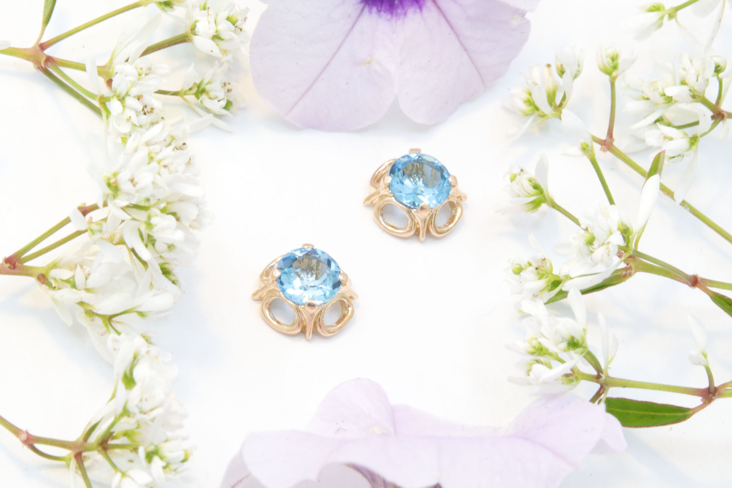 Blue Topaz Stud Earrings