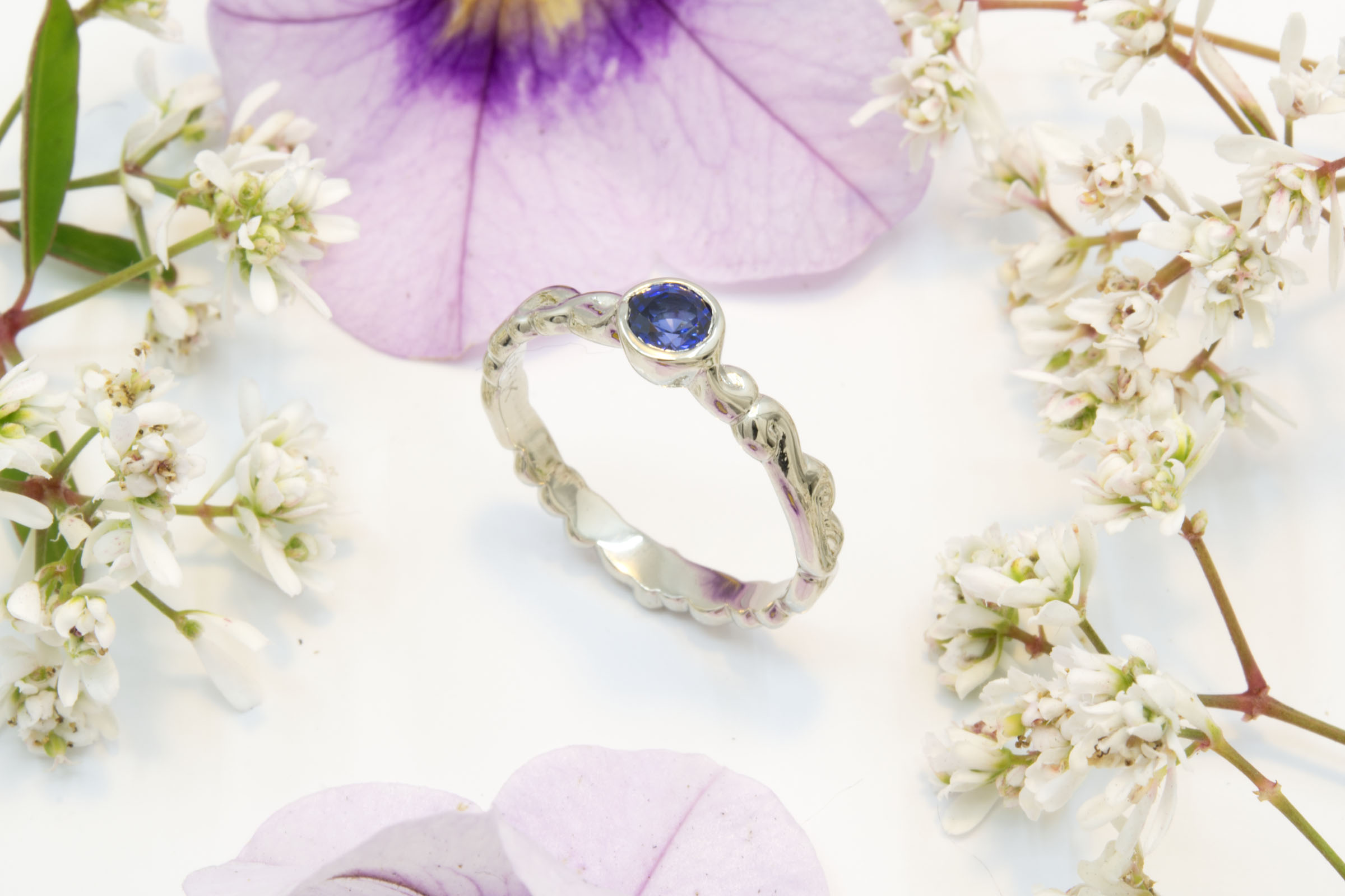 Sapphire Filigree Ring