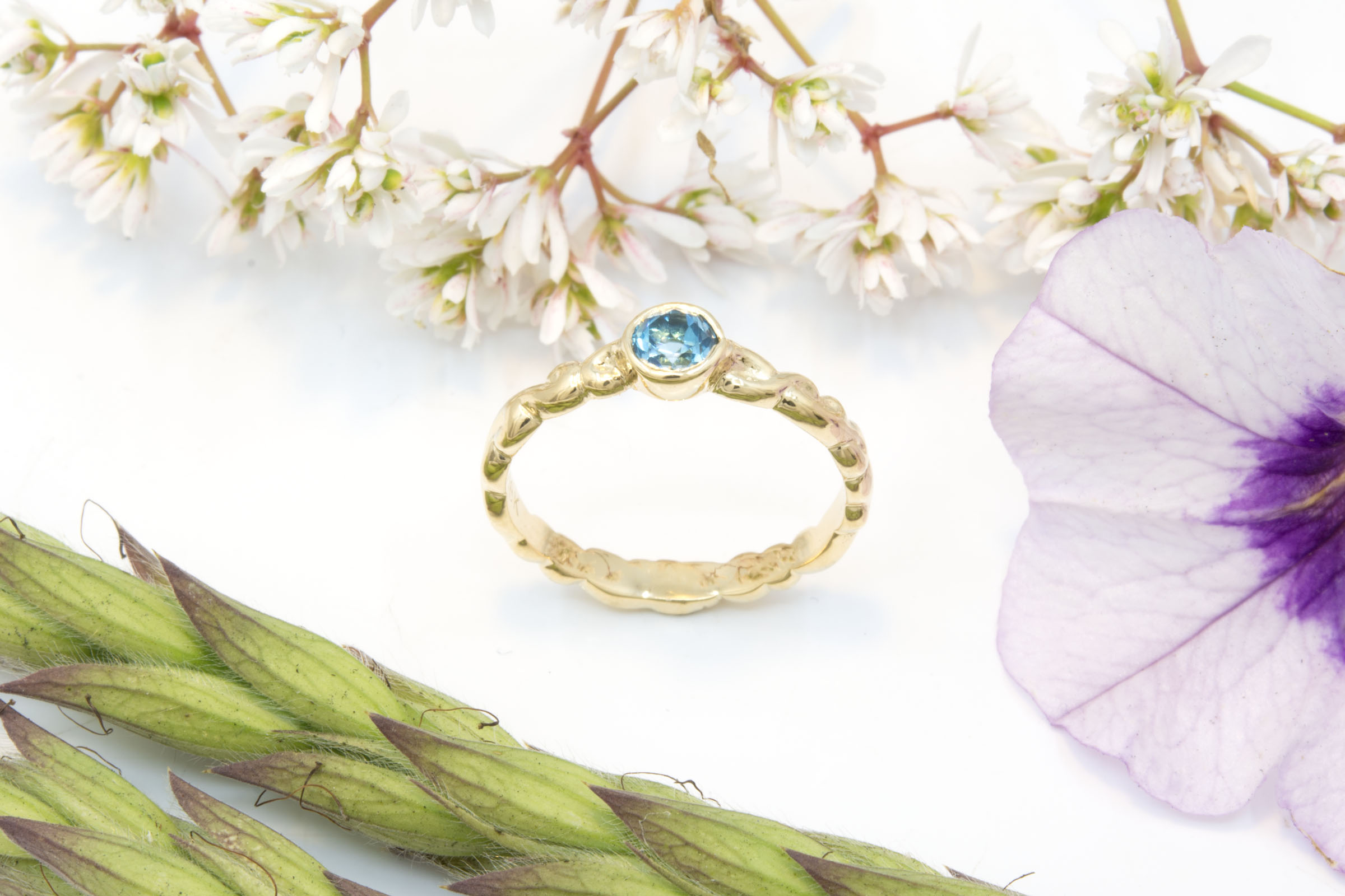 Blue Topaz Filigree Ring - Image 4