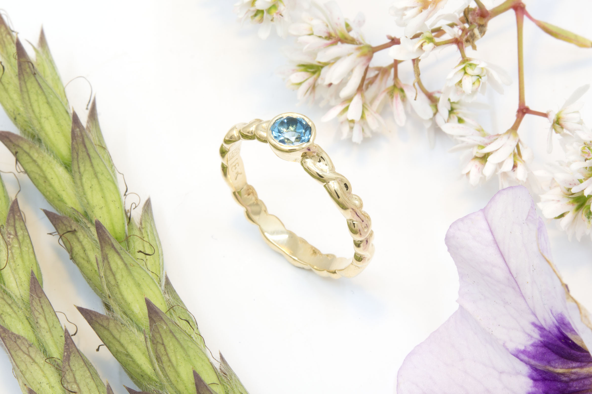 Blue Topaz Filigree Ring