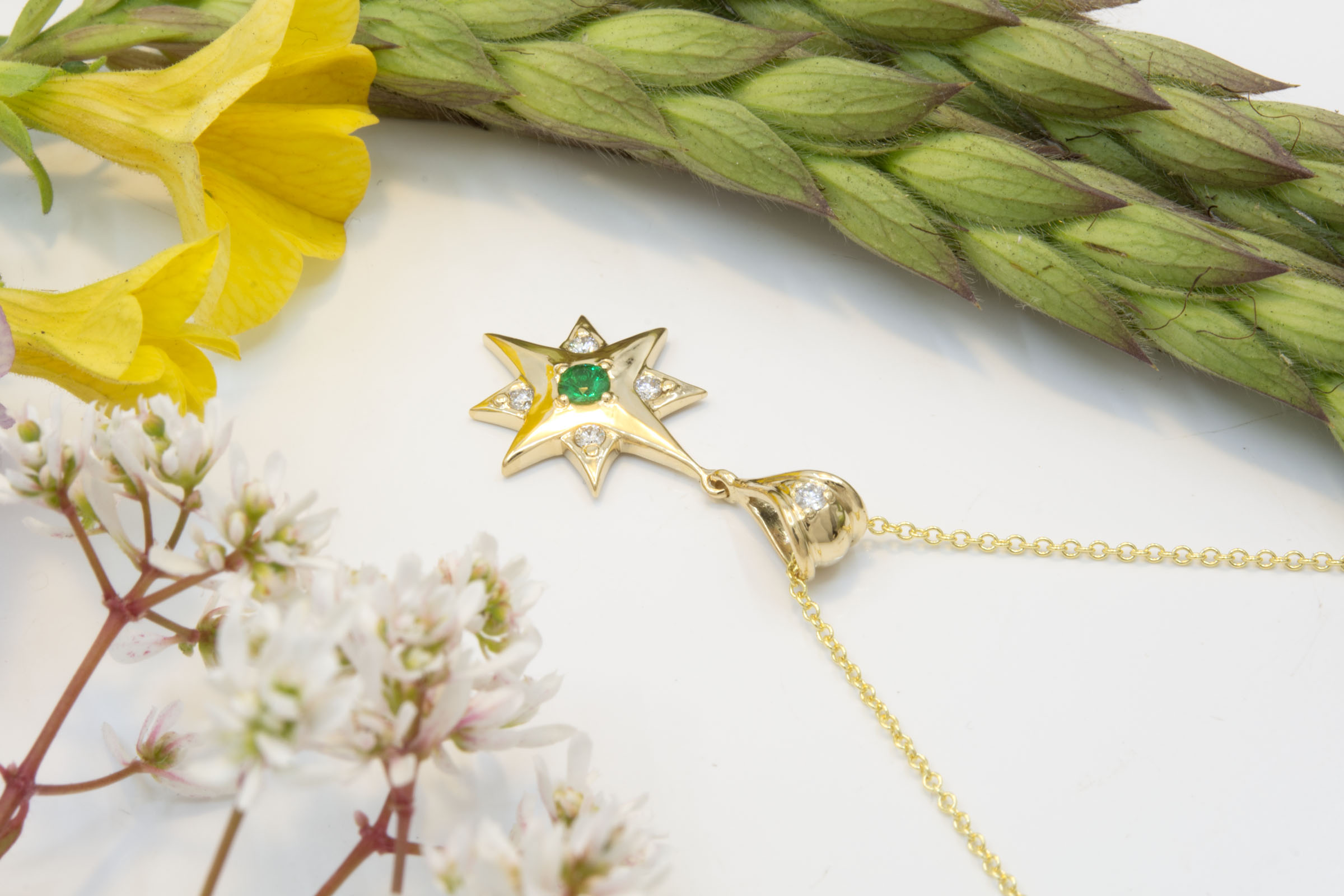 North Star Pendant with Emerald - Image 5