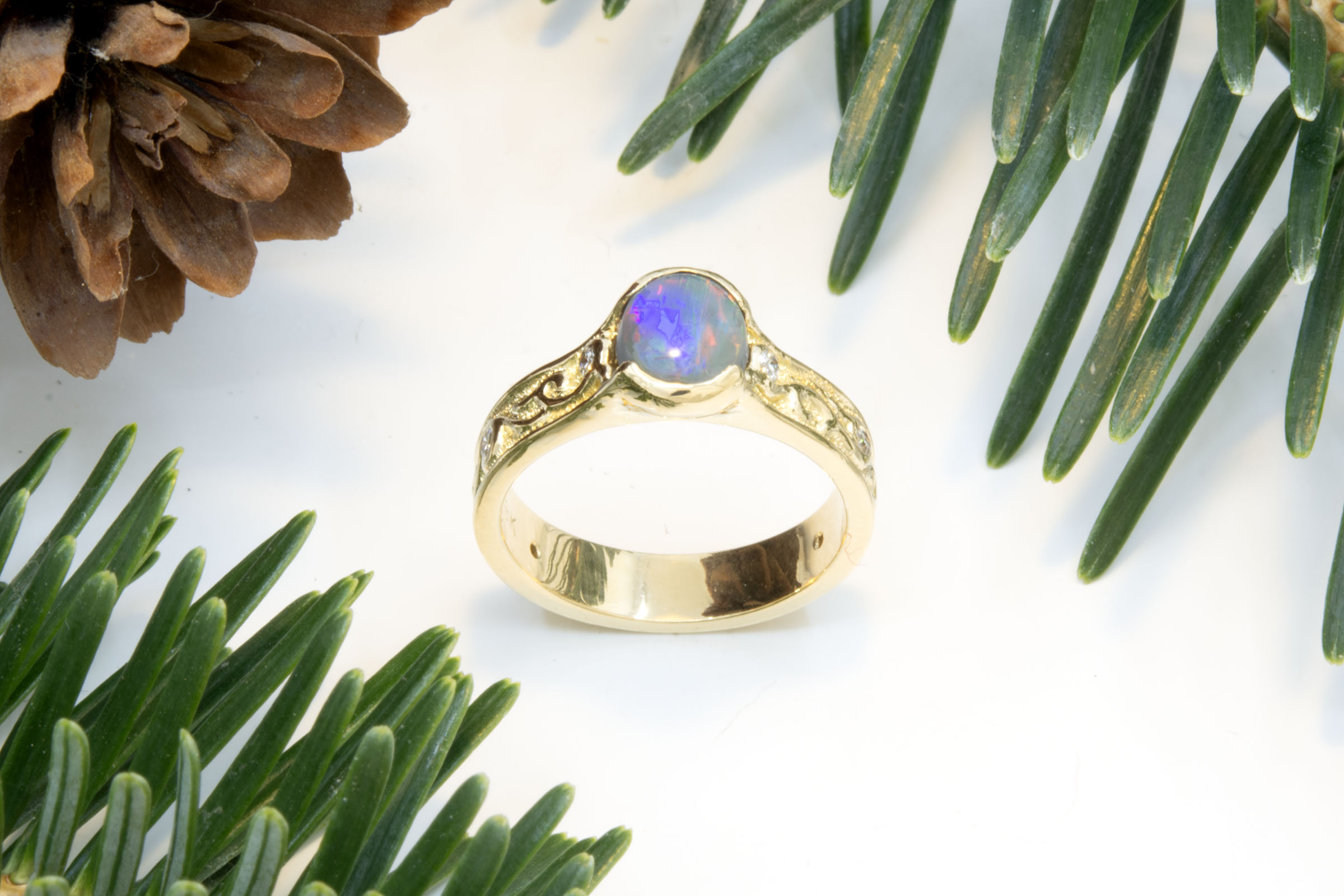 Grey Opal Bas Relief Ring - Image 3