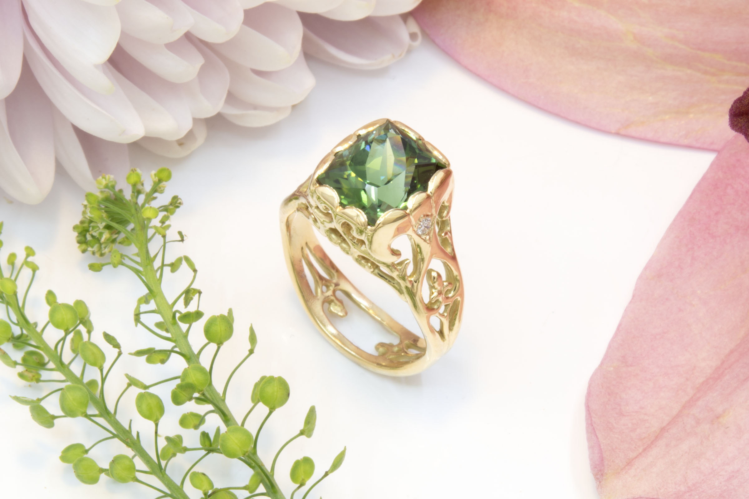 3.81ct Green Tourmaline Ring