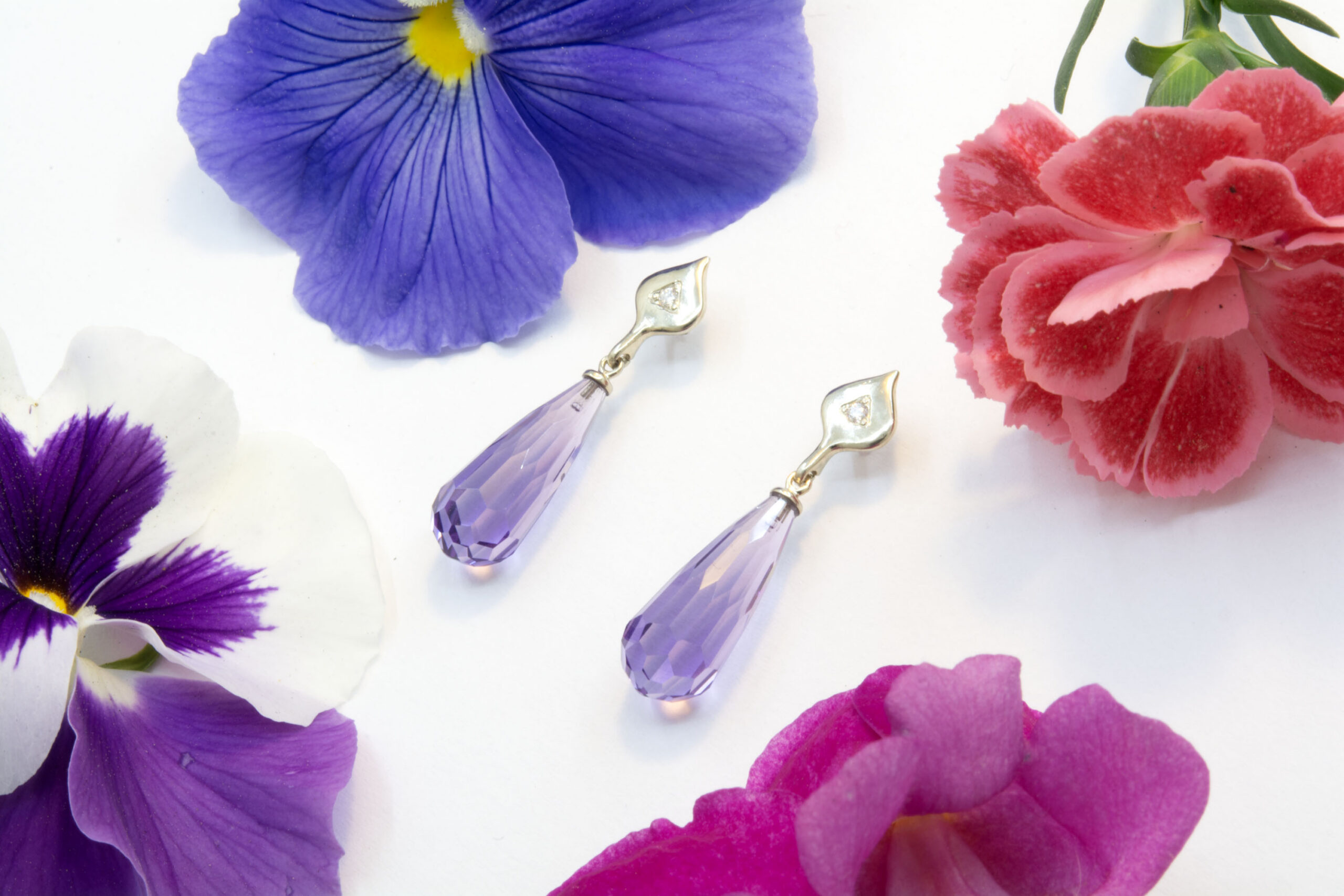Amethyst Briolette Drop Earrings