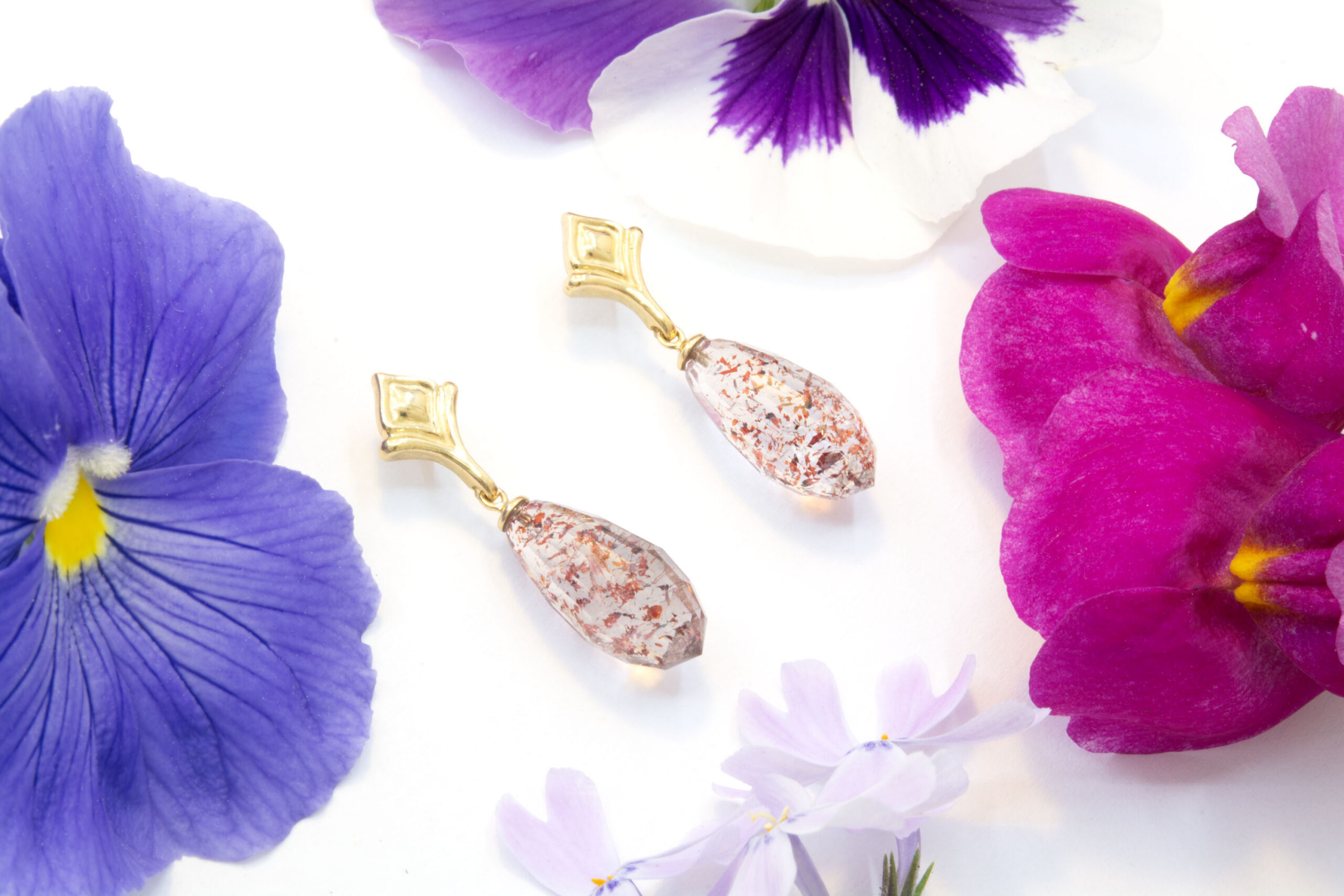 Quartz Hematite Briolette Earrings - Image 3