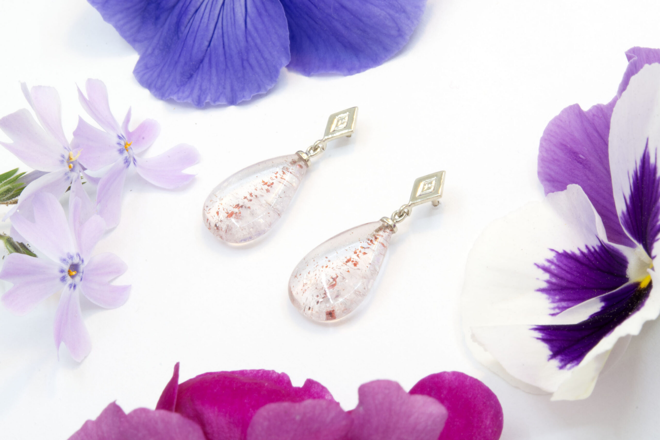 Quartz Hematite Drop Earrings - Image 2