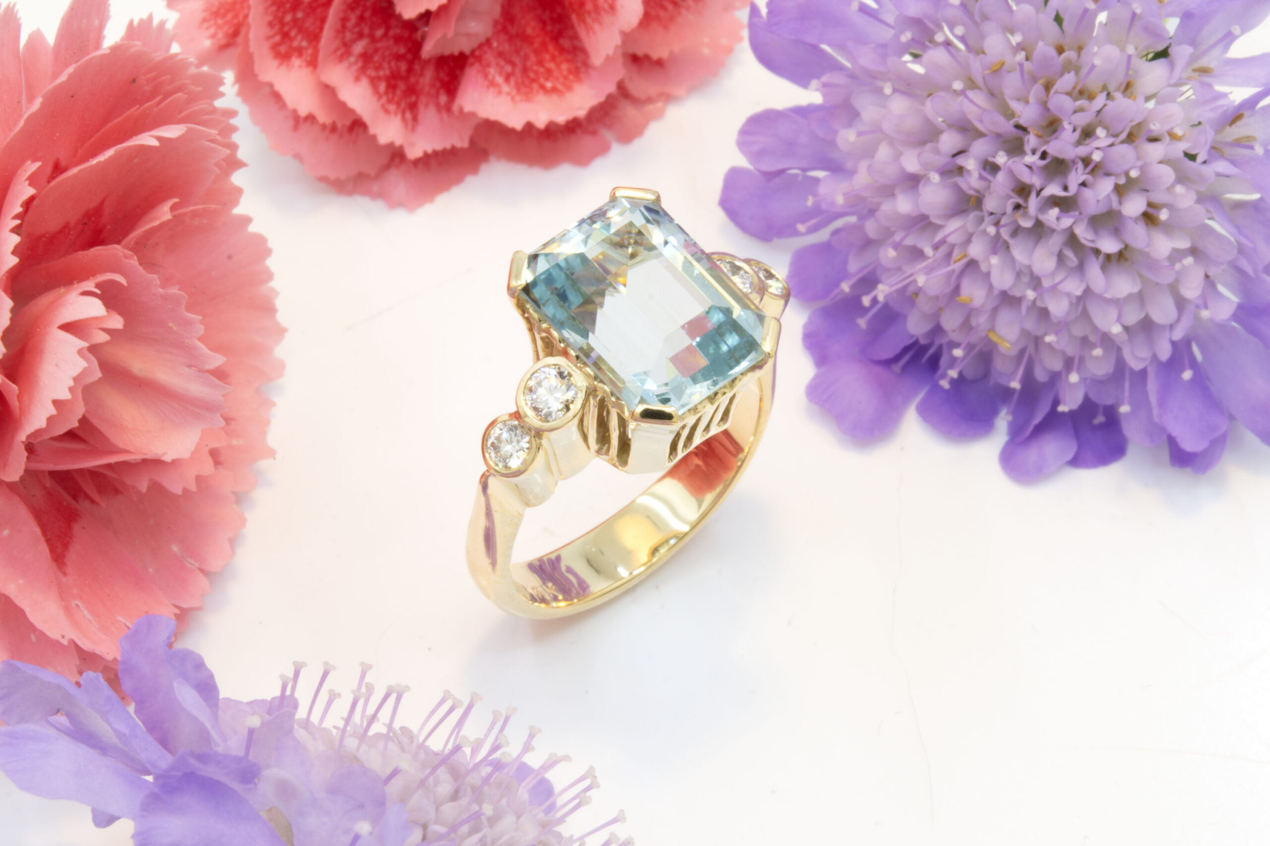 5.35ct Aquamarine Ring with Diamonds