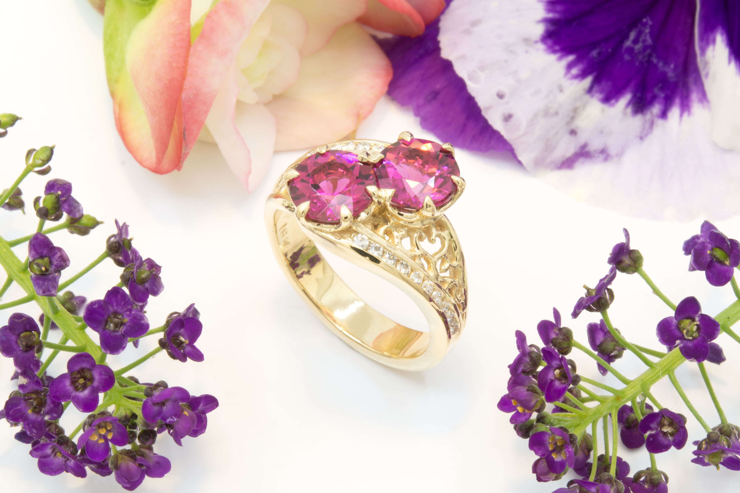 Double Rubellite Tourmaline Ring