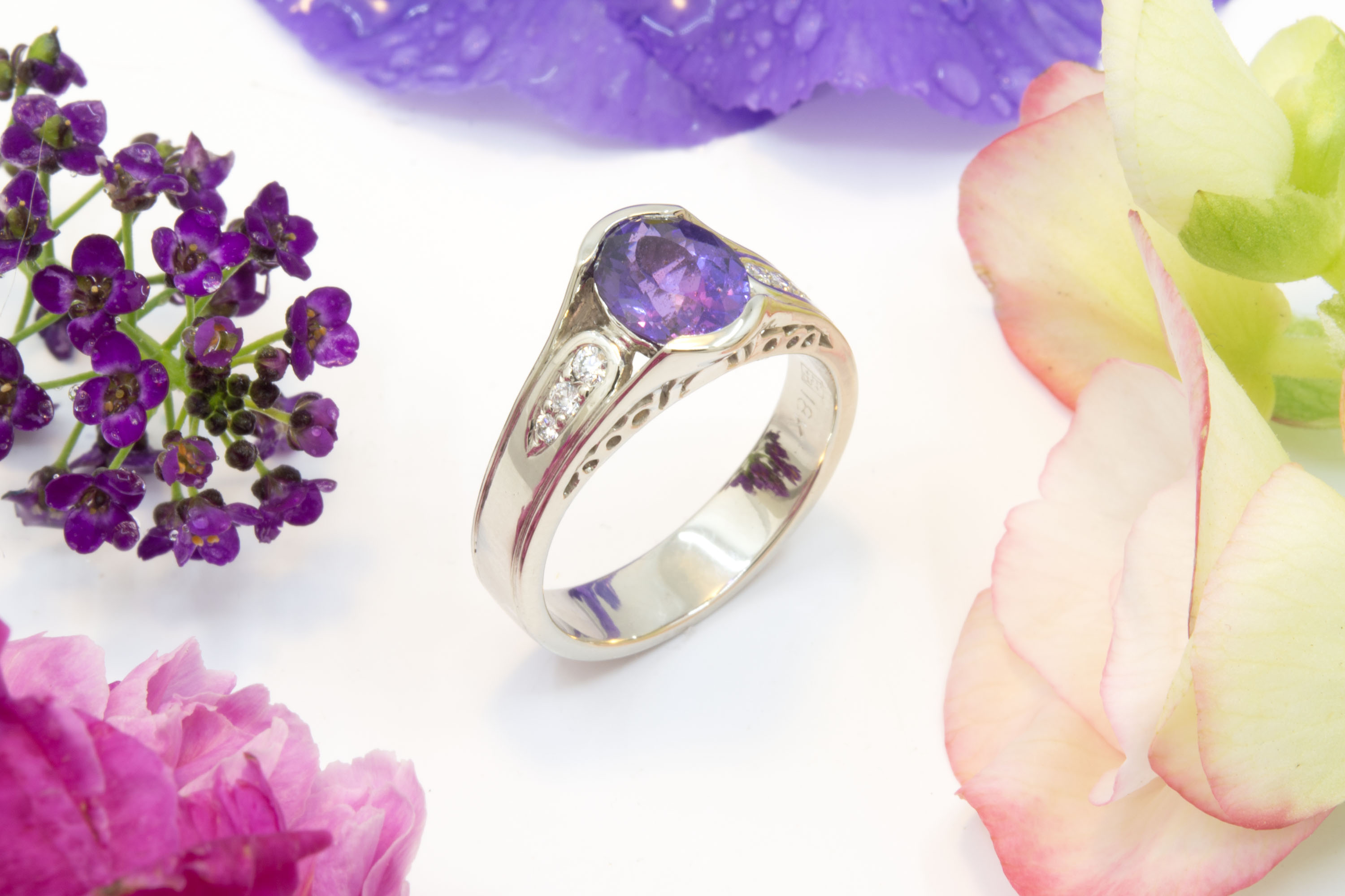 1.63ct Purple Sapphire Ring