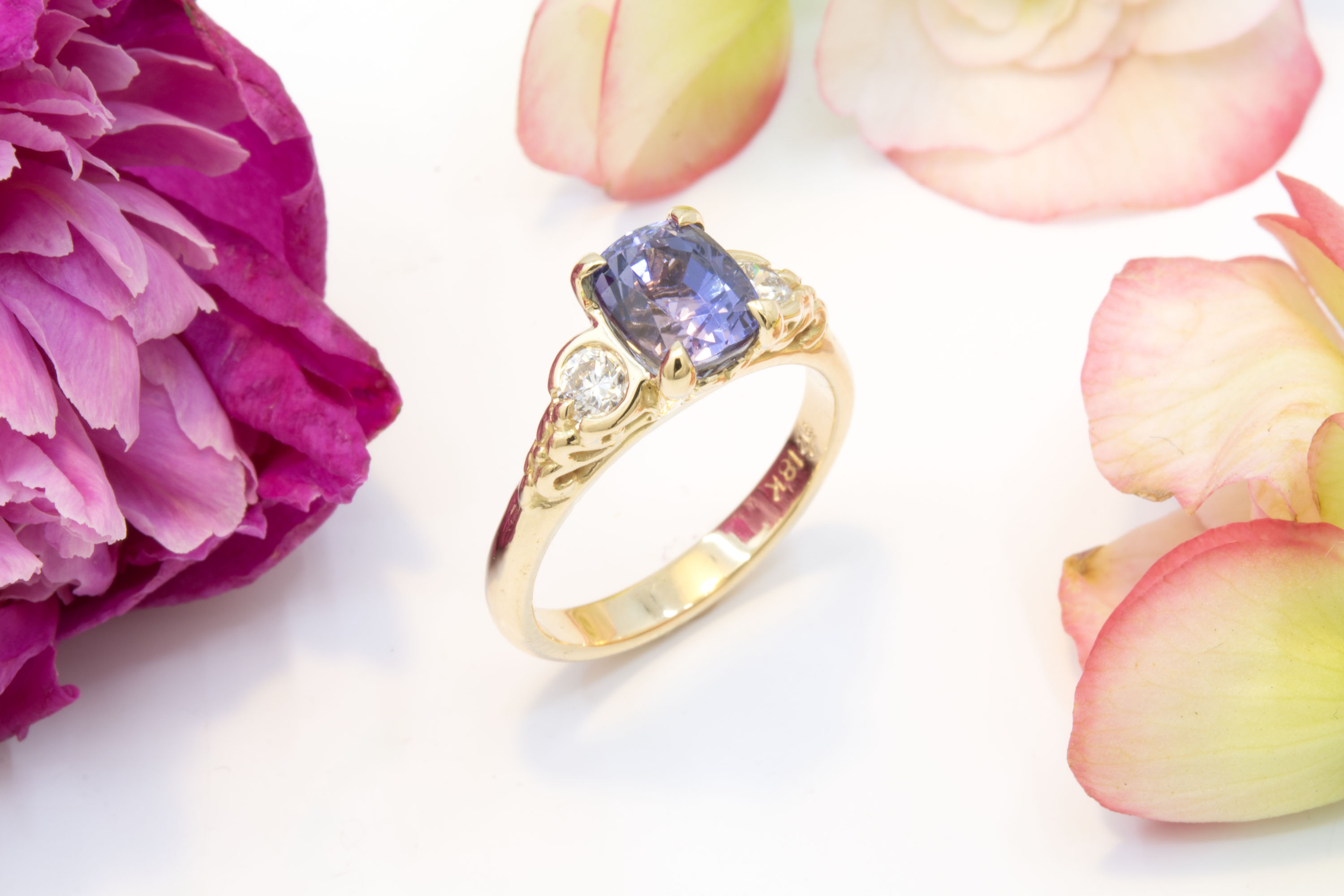 2.95ct Oval Tanzanite and Diamond Ring