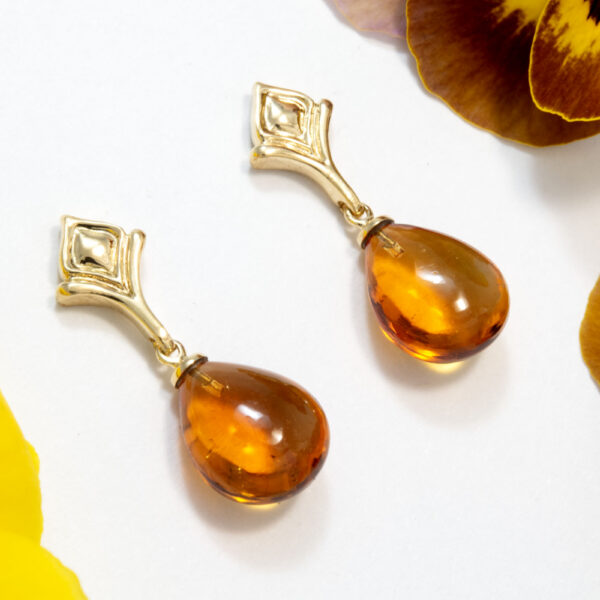 Citrine Drop Earrings in 18K Gold