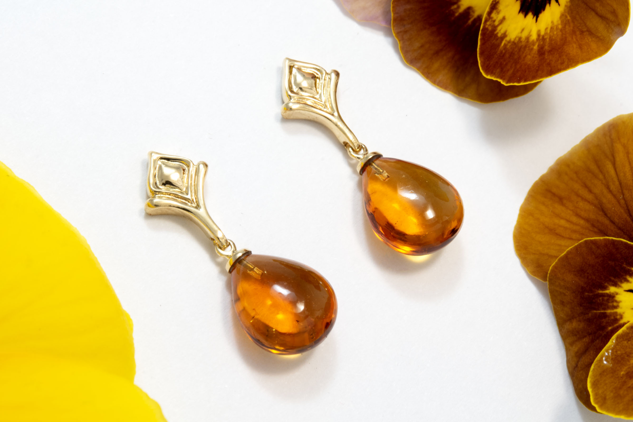Citrine Drop Earrings in 18K Gold