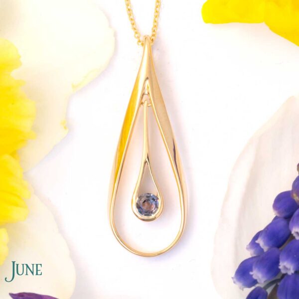 Alexandrite Double Loop Pendant in 18K Gold