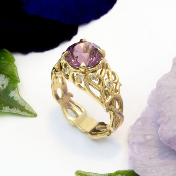 Rhodolite Garnet Organic Style Ring