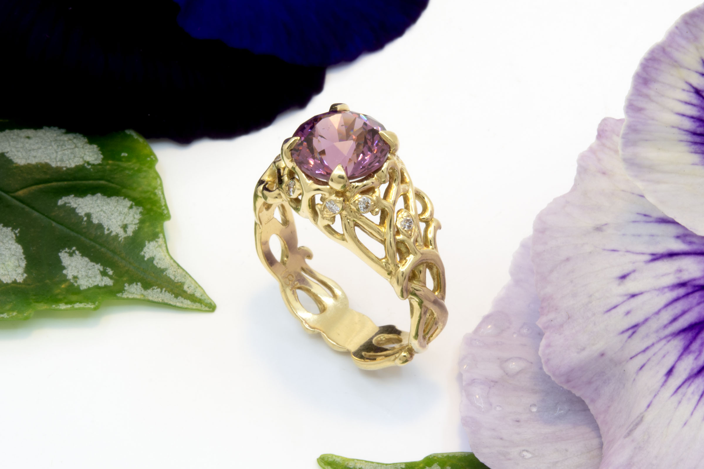 Rhodolite Garnet Organic Style Ring