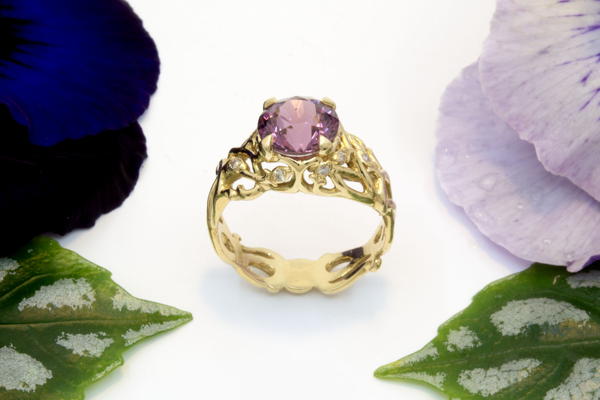 Rhodolite Garnet Organic Style Ring - Image 3