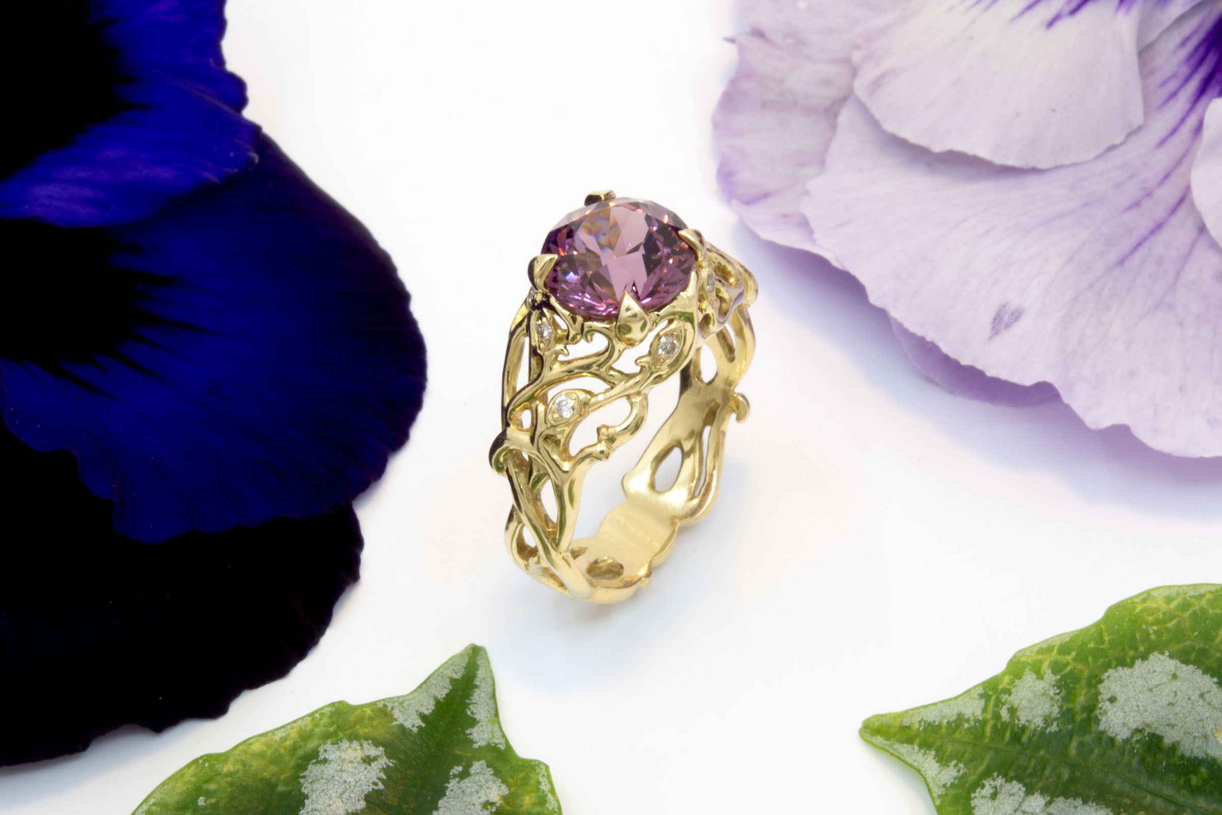 Rhodolite Garnet Organic Style Ring - Image 4