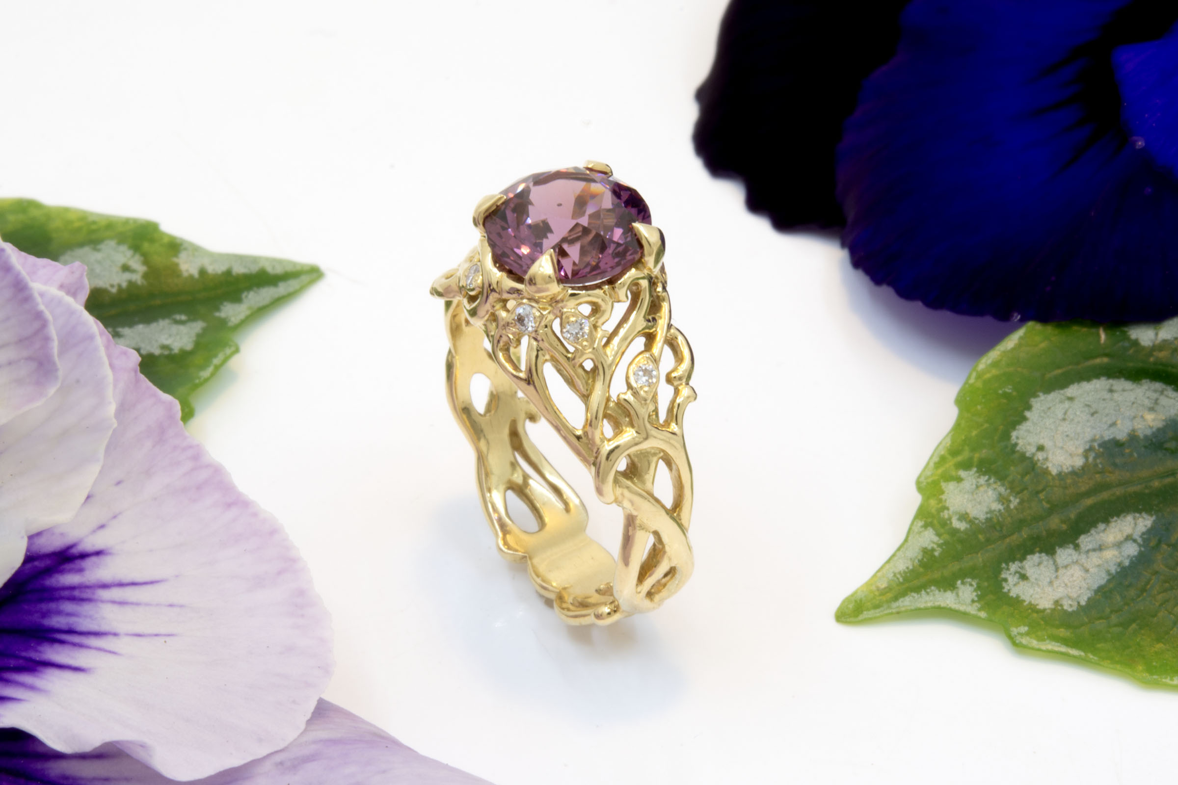 Rhodolite Garnet Organic Style Ring - Image 5
