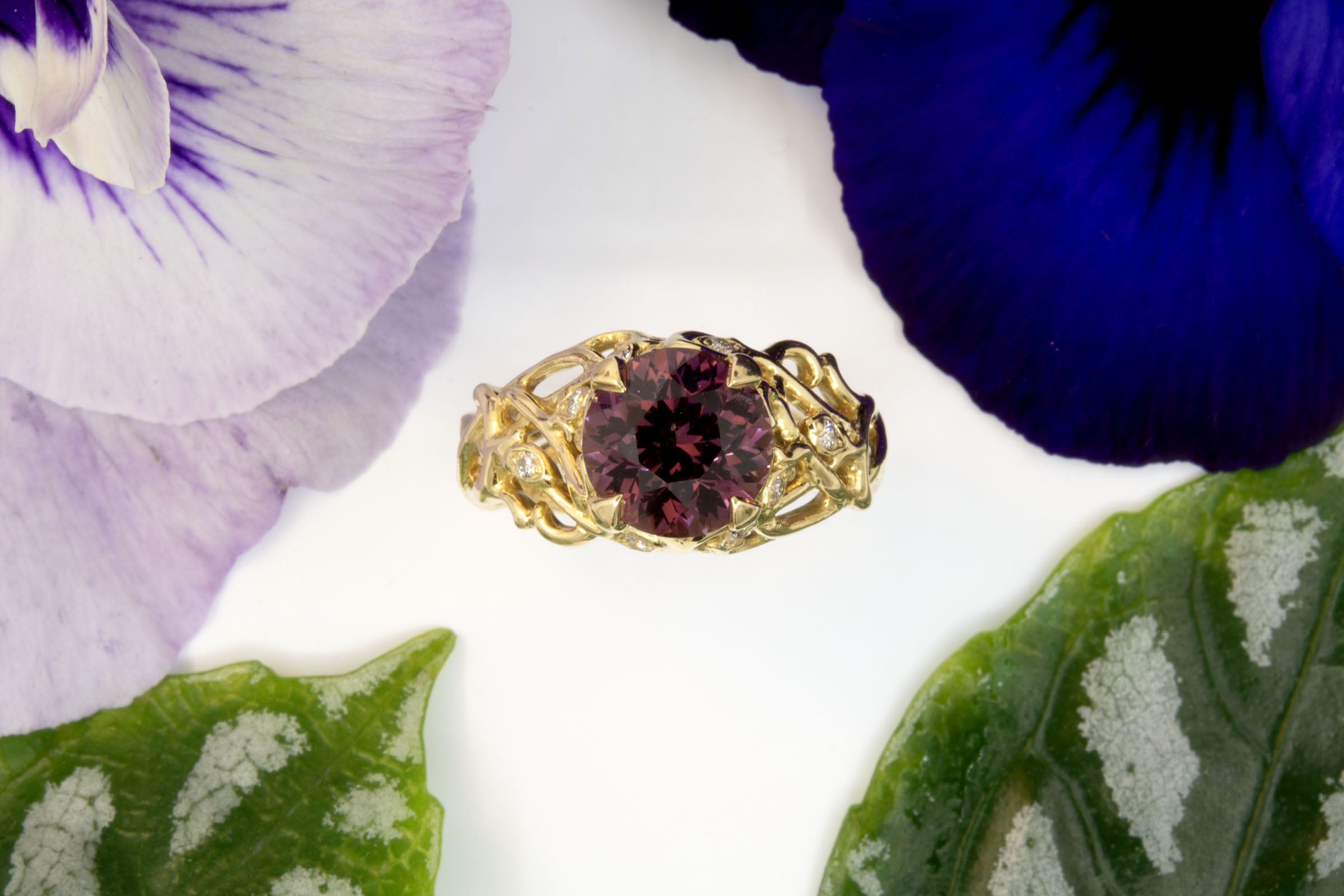 Rhodolite Garnet Organic Style Ring - Image 7