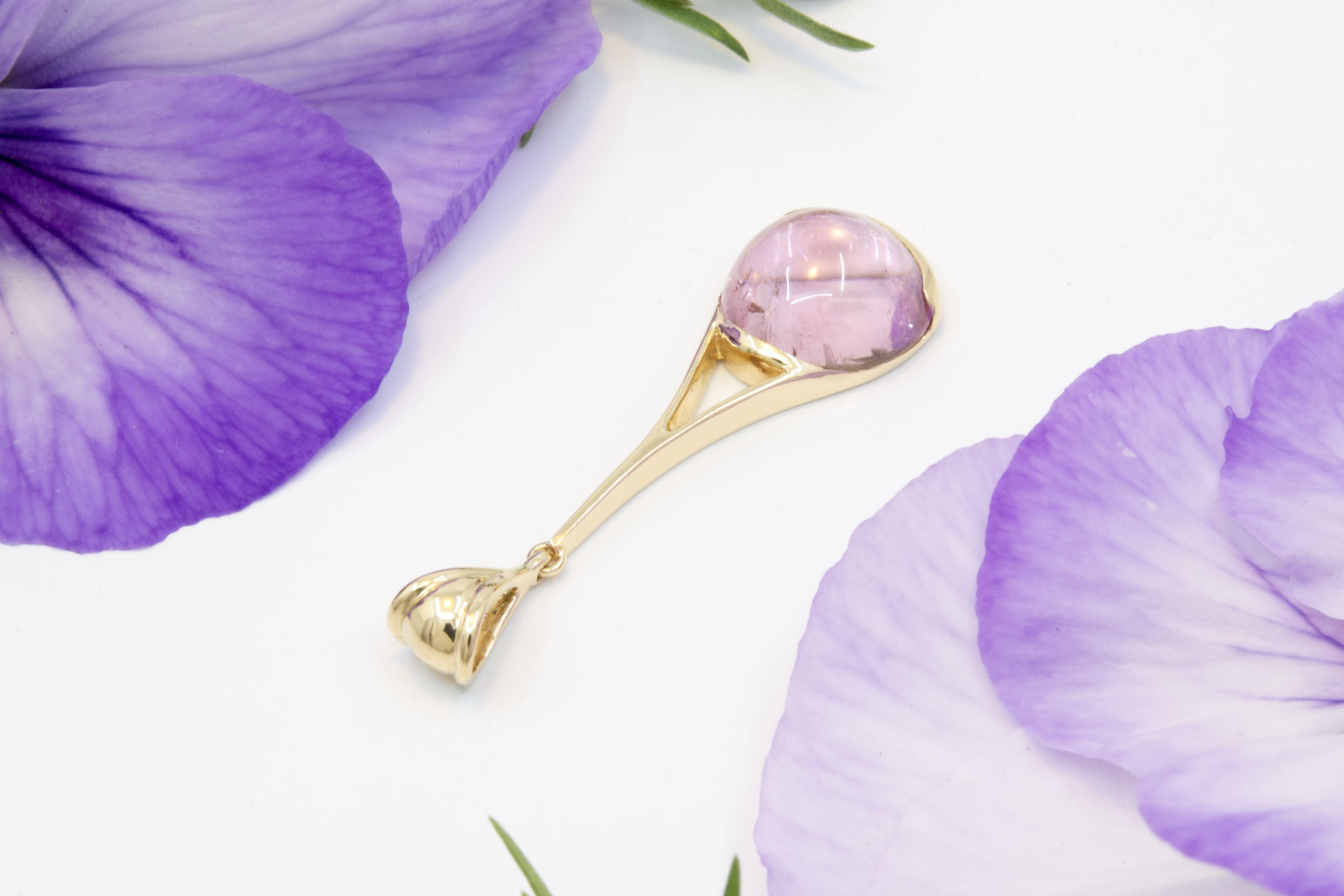 Pink Tourmaline Cabochon Pendant - Image 5