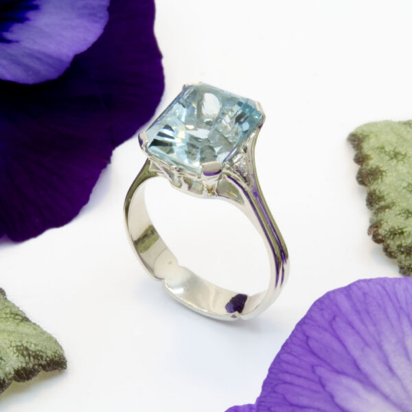 5.44ct Aquamarine Ring in White Gold