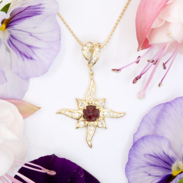 Ruby and Diamond Star Pendant