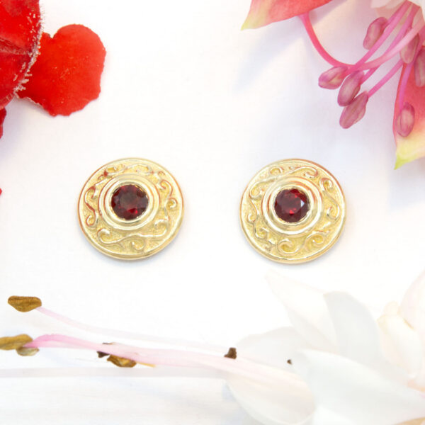 Ruby Bas Relief Earrings