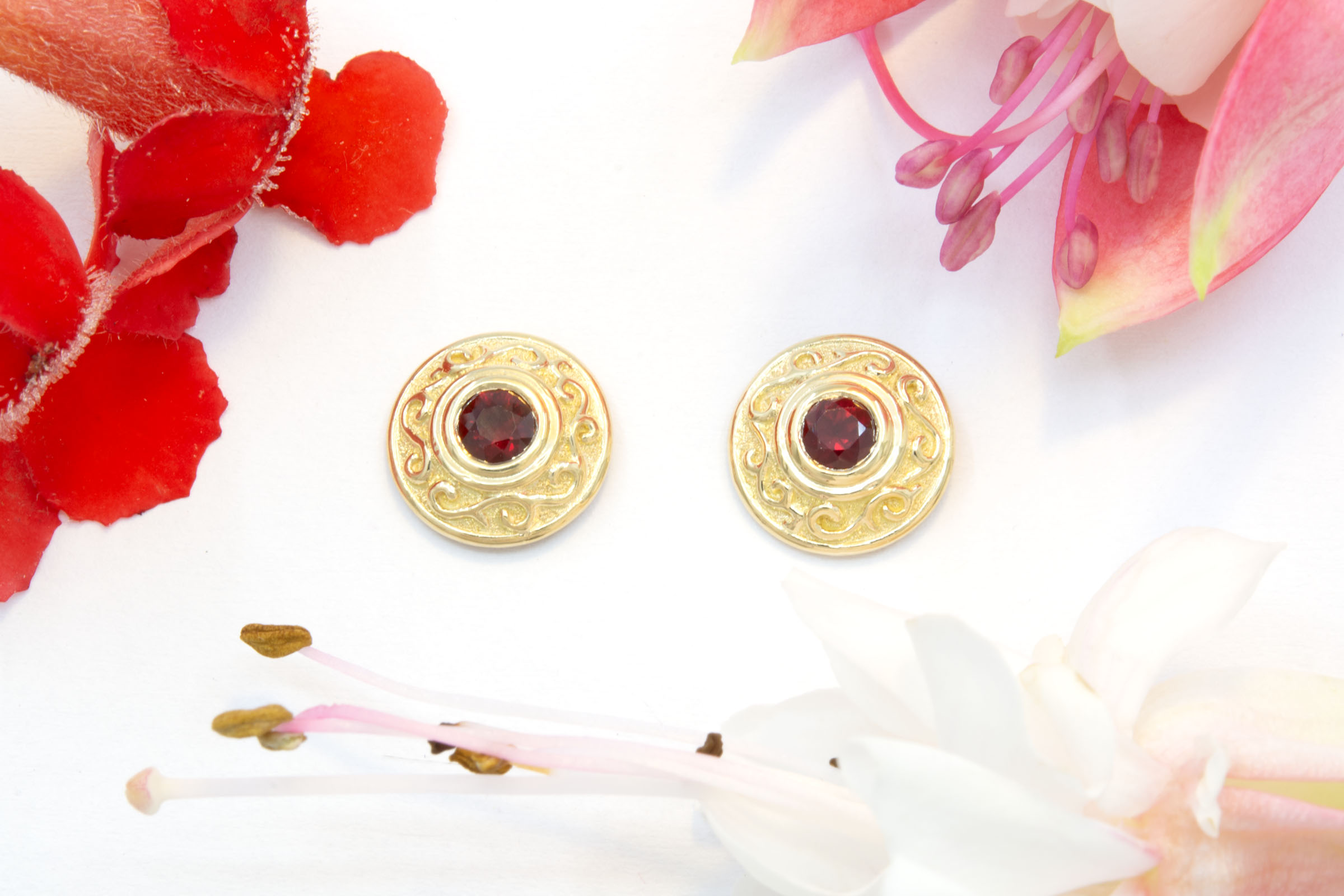Ruby Bas Relief Earrings