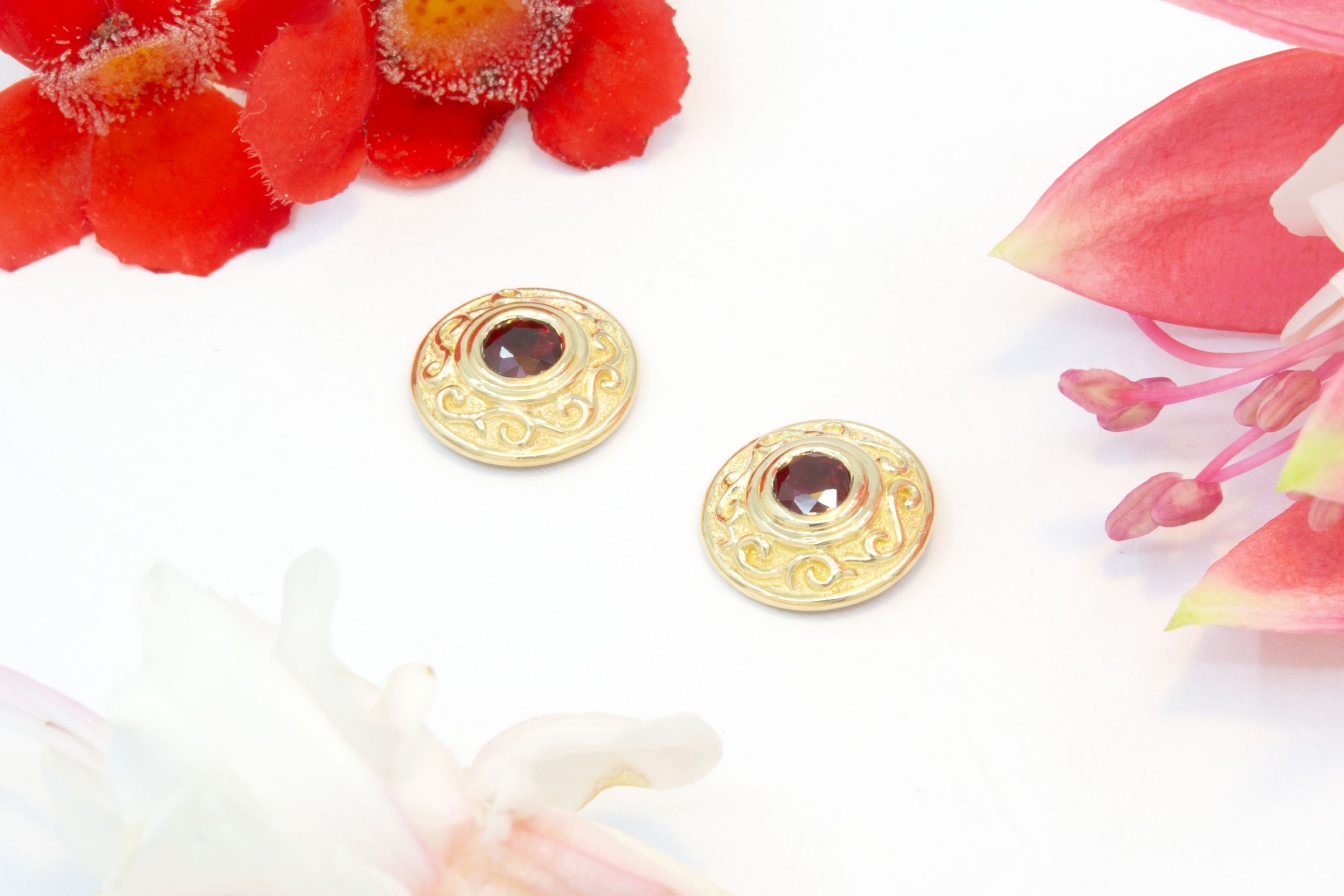 Ruby Bas Relief Earrings - Image 2