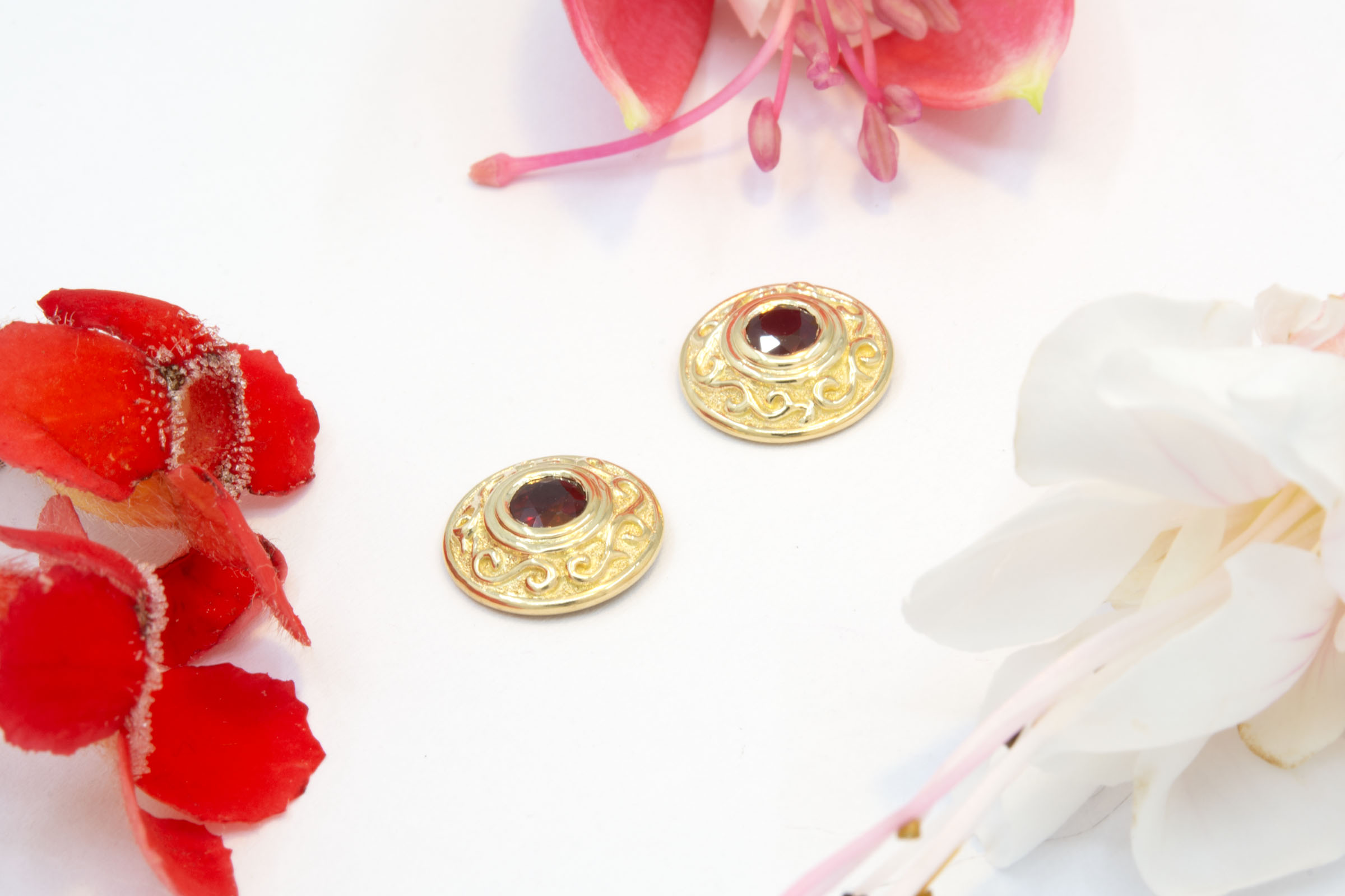 Ruby Bas Relief Earrings - Image 3