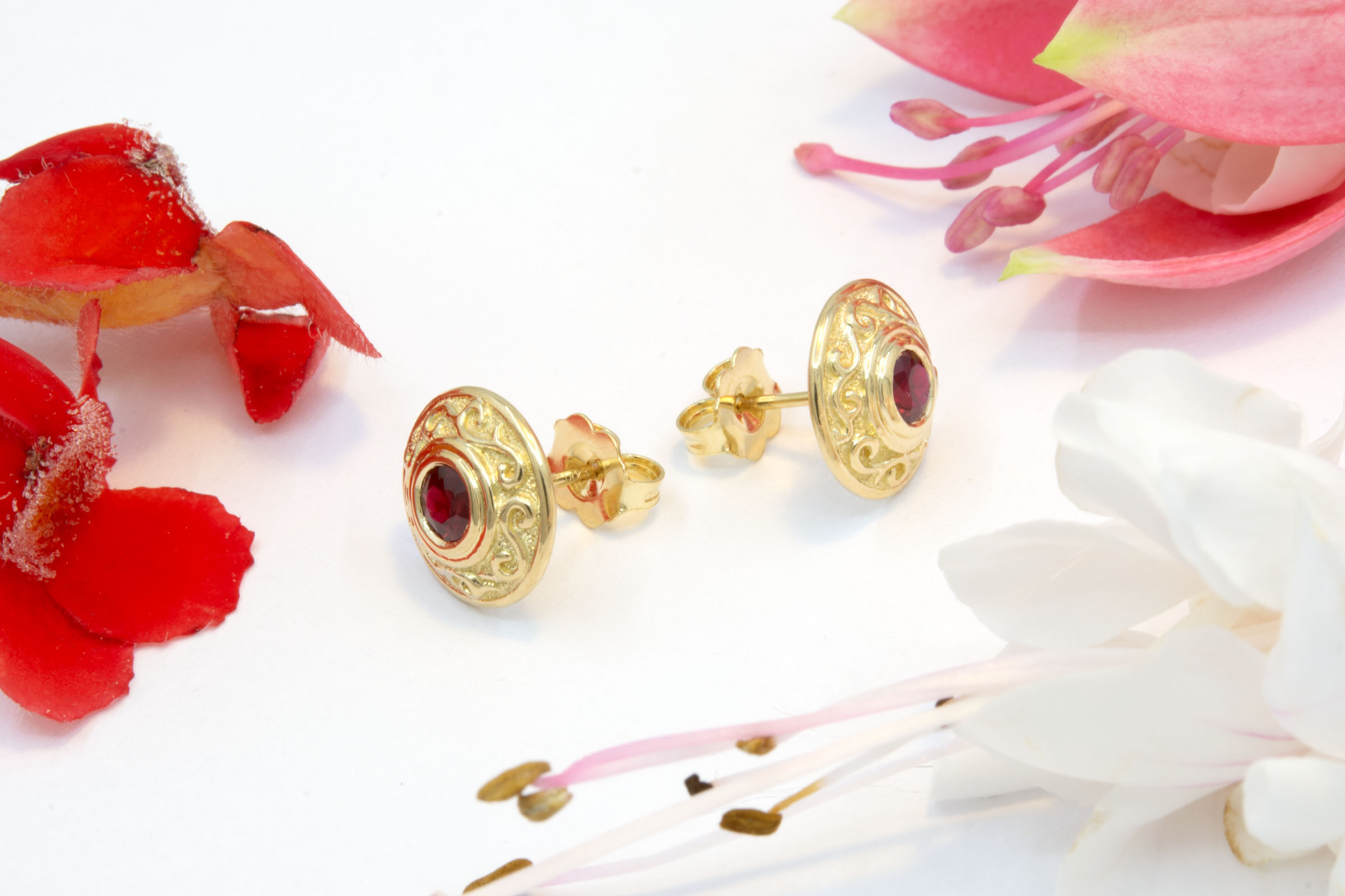 Ruby Bas Relief Earrings - Image 4
