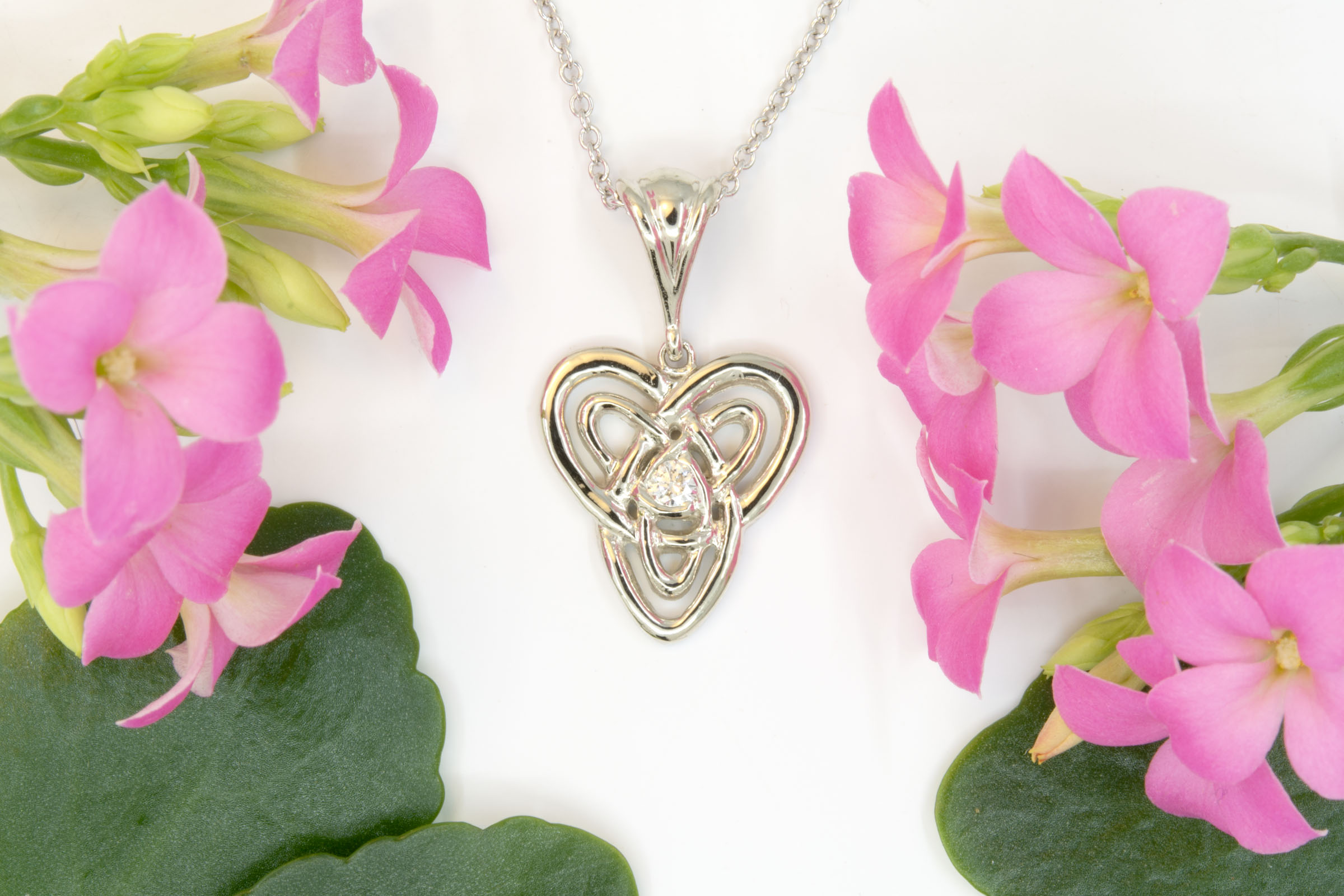 Medium Celtic Heart Diamond Pendant - Image 2