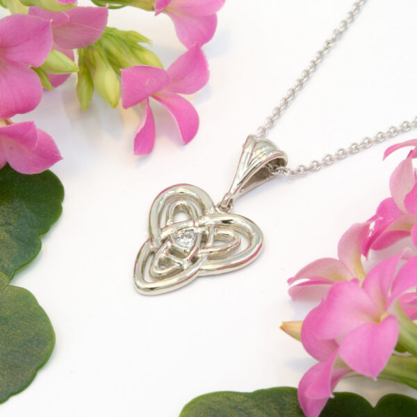 Medium Celtic Heart Diamond Pendant