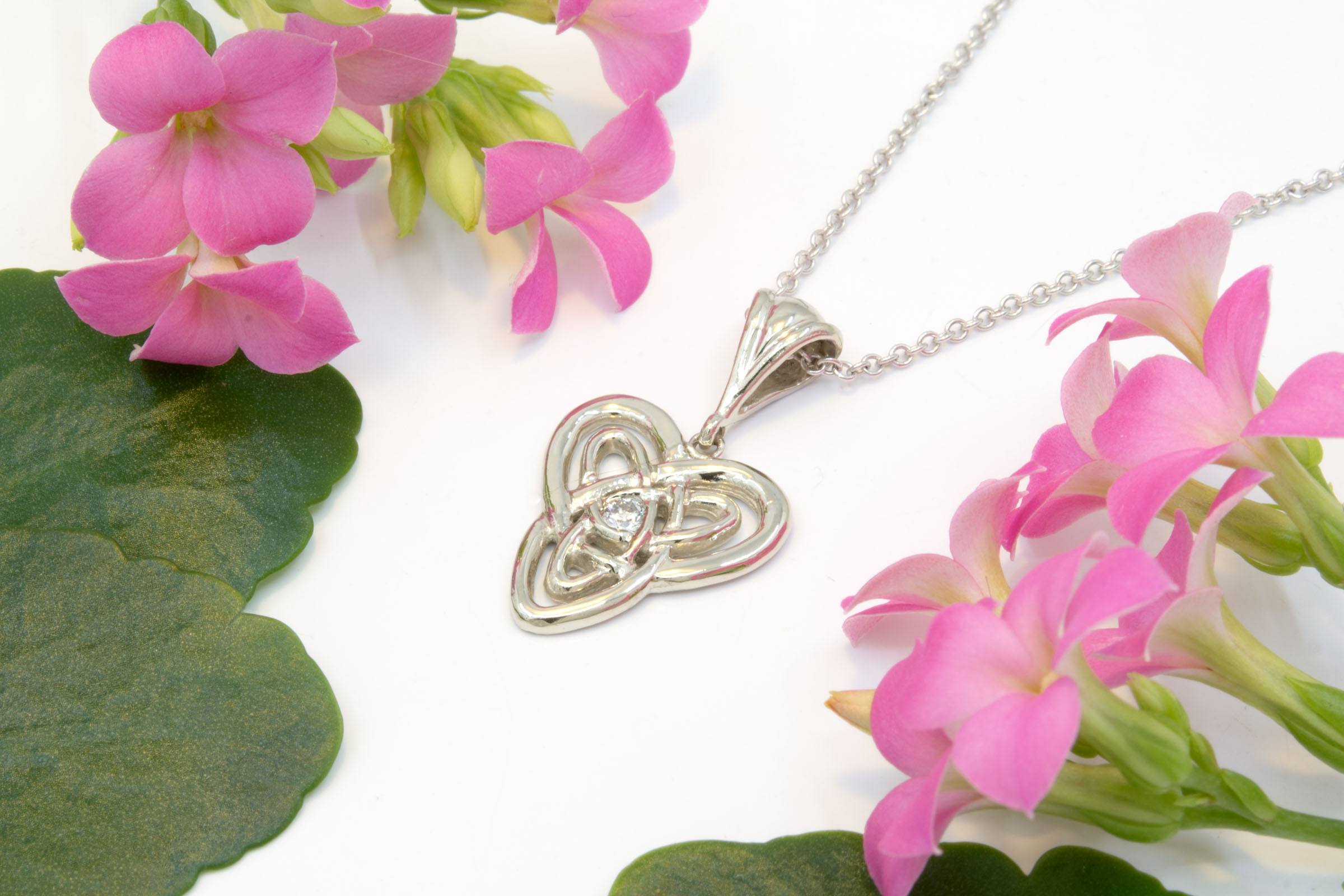 Medium Celtic Heart Diamond Pendant
