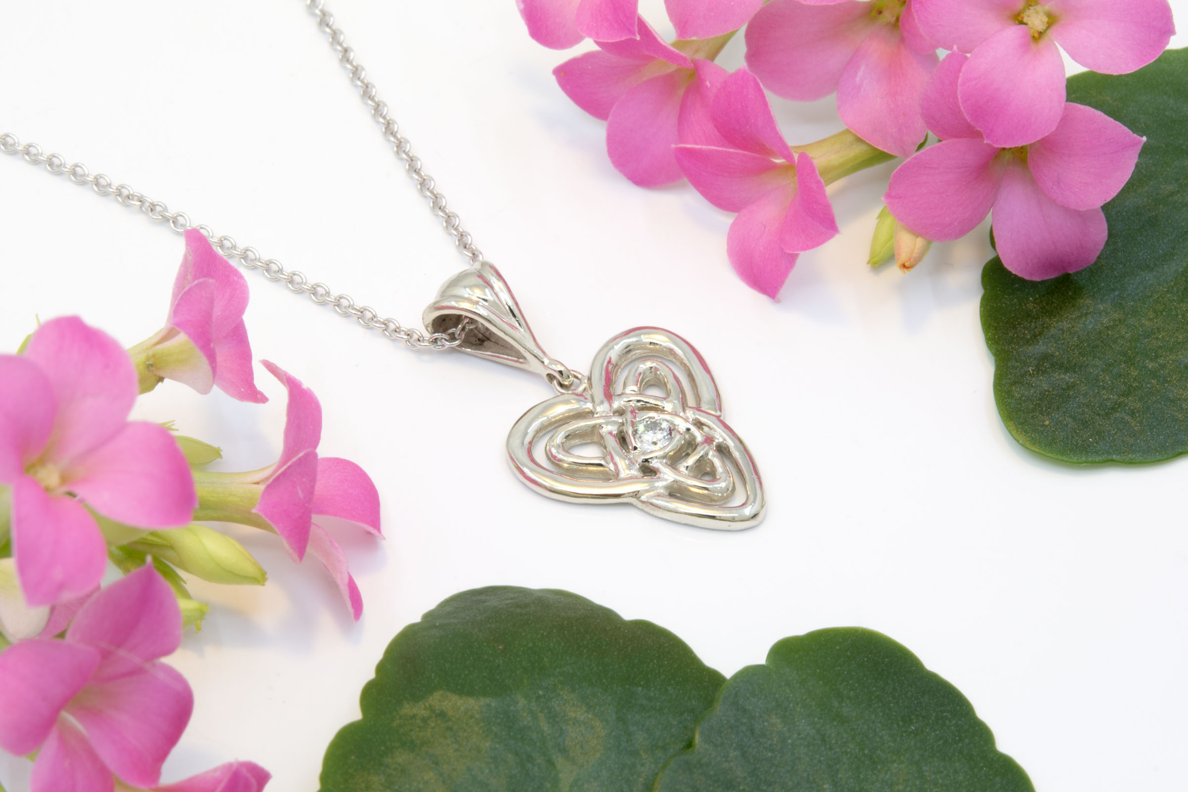 Medium Celtic Heart Diamond Pendant - Image 3