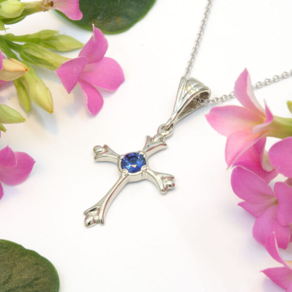 Sapphire Cross Pendant