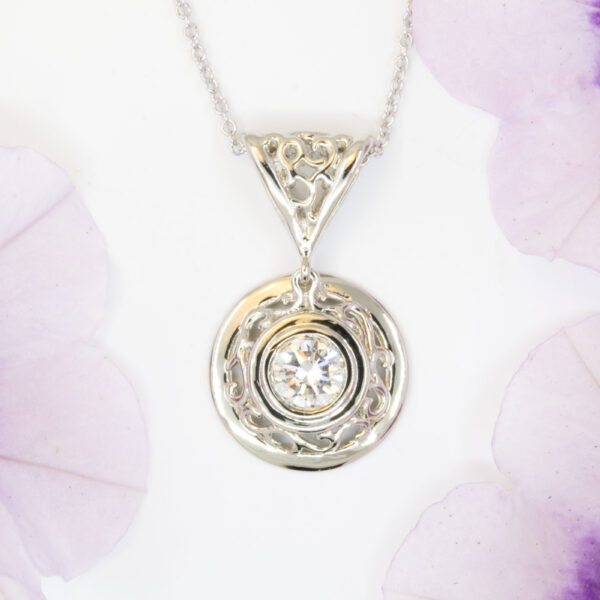 Diamond Open Filigree Pendant