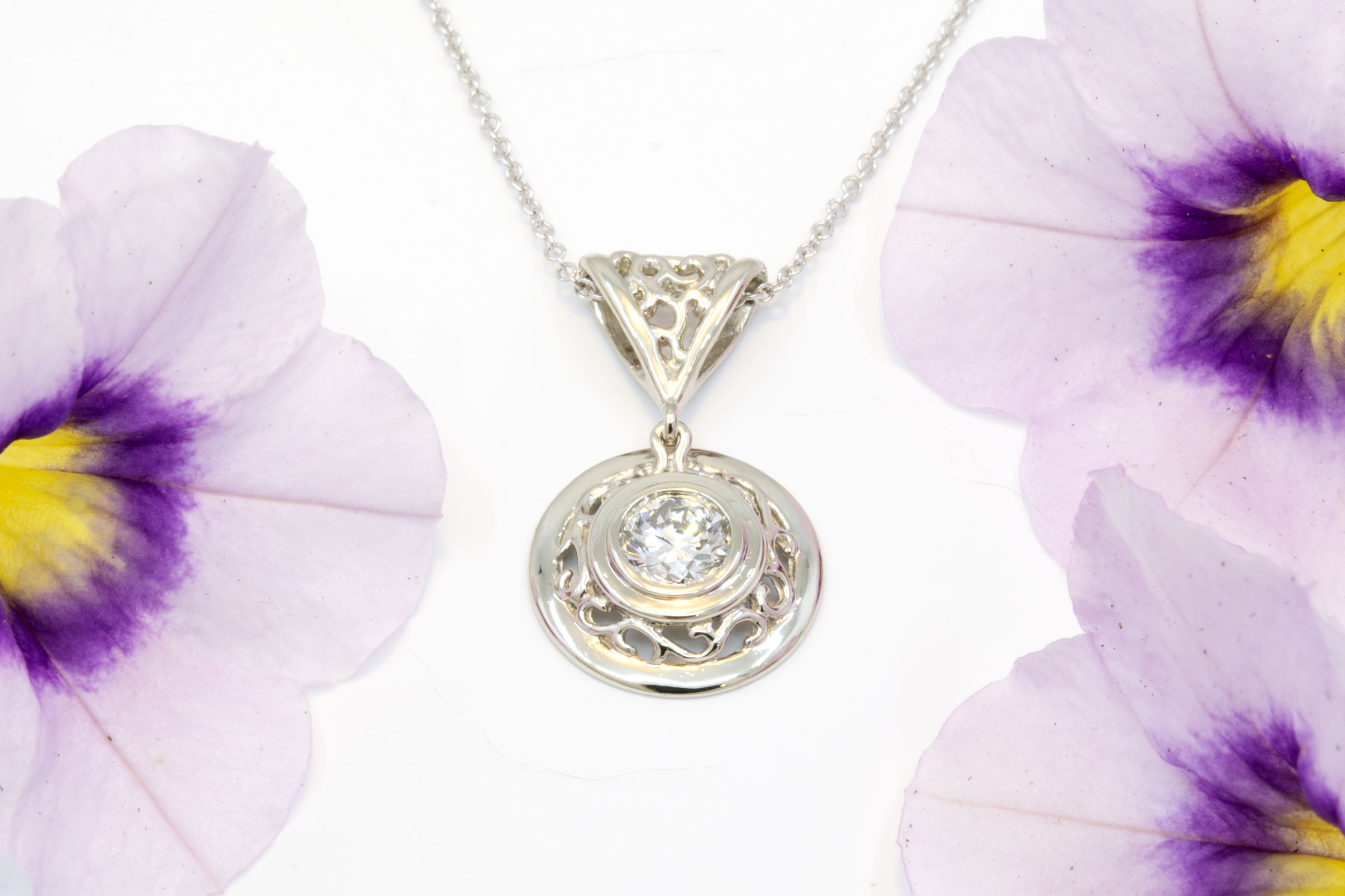 Diamond Open Filigree Pendant - Image 3
