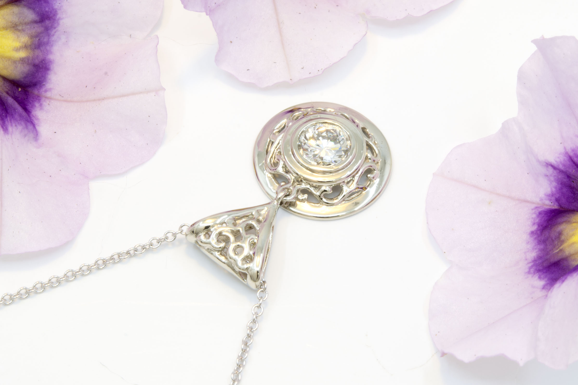 Diamond Open Filigree Pendant - Image 4