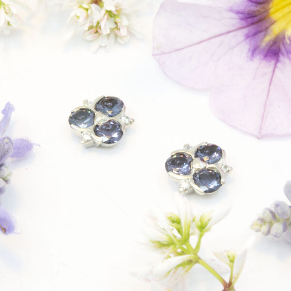 Color Change Garnet Cluster Earrings