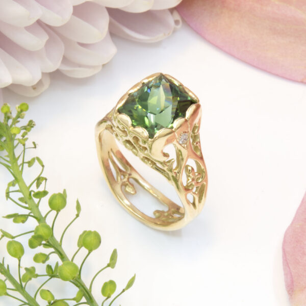 3.81ct Green Tourmaline Ring