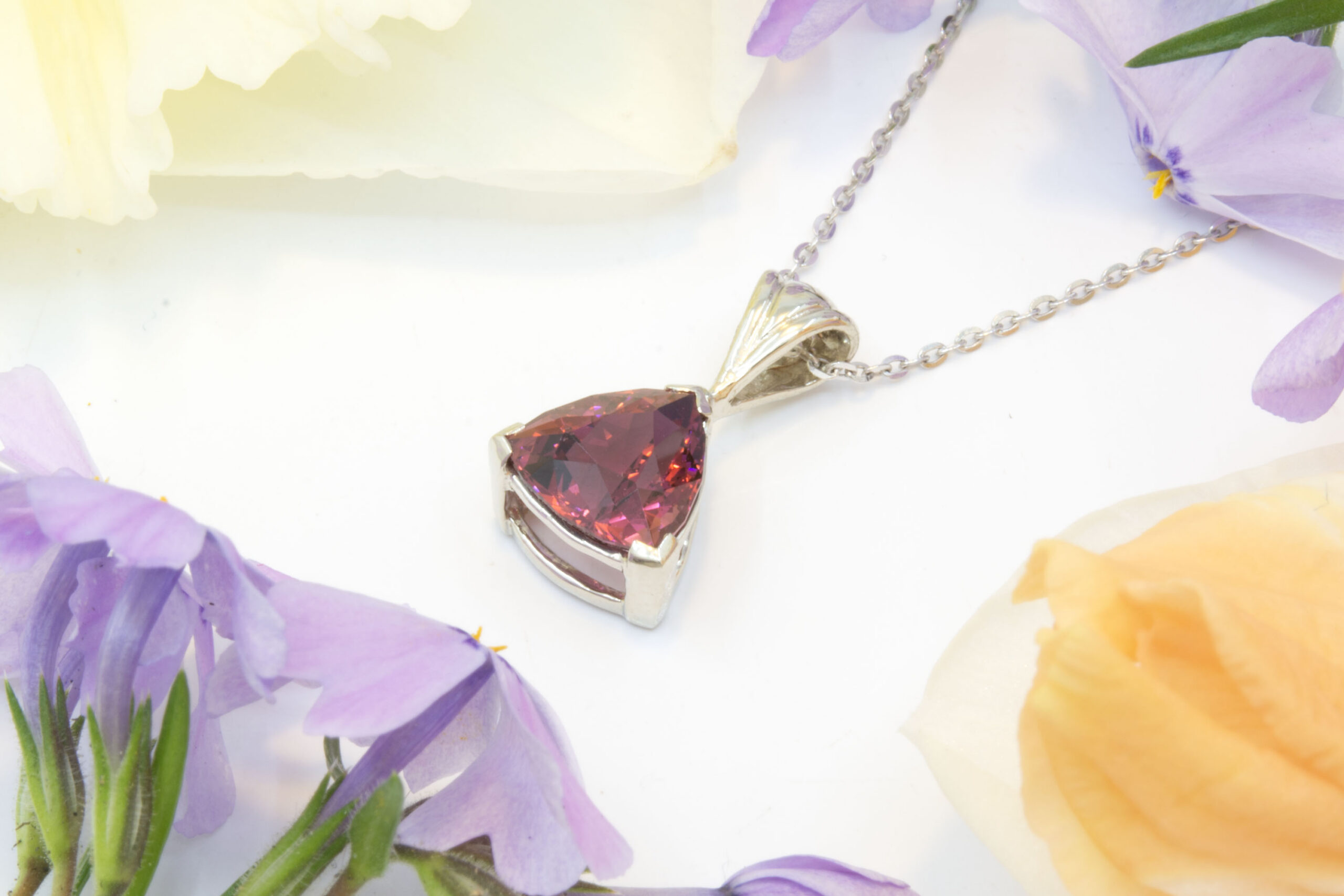 Rhodolite Garnet Trillion Pendant - Image 2