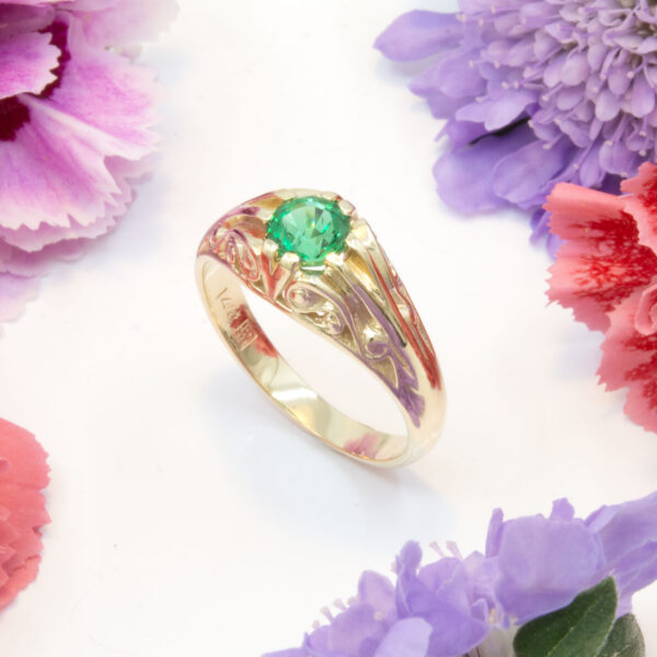 0.53ct Emerald Deco Ring