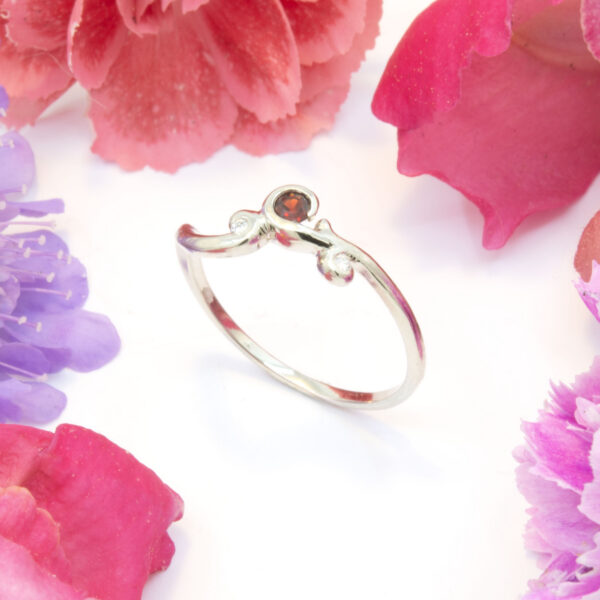 Pyrope Garnet Ring in White Gold