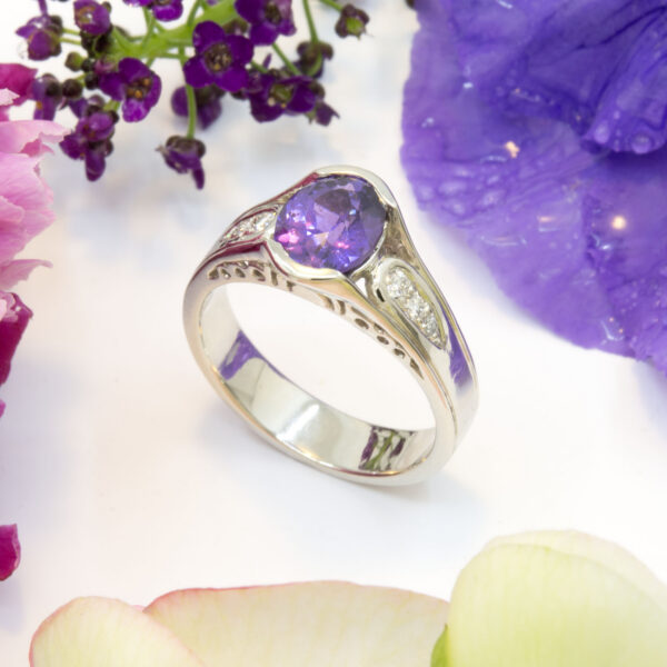 1.63ct Purple Sapphire Ring